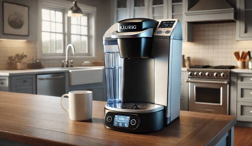 Keurig coffee maker resting after the descaling process image