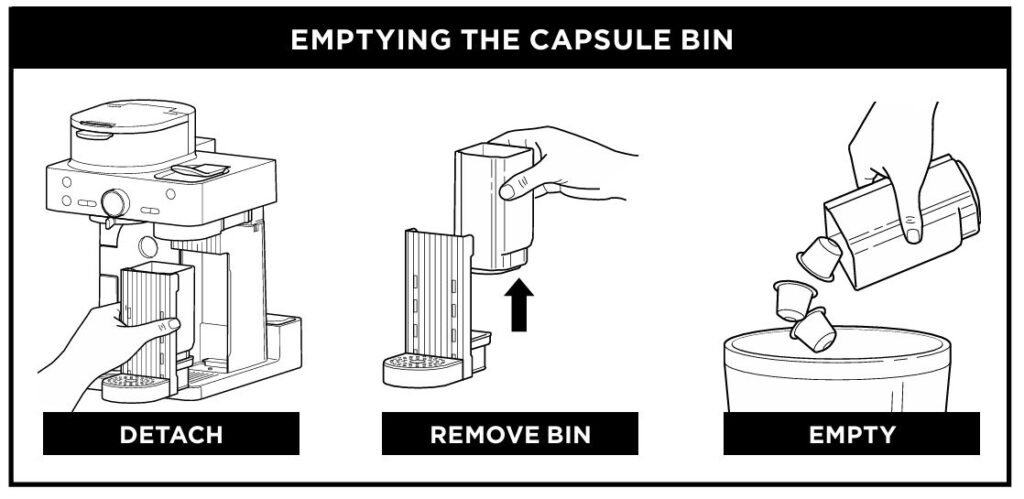 Ninja-CFN601-emptying-the-capsule-bin-step-by-step-guide