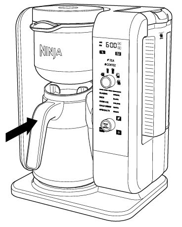 center the carafe below the brew basket img