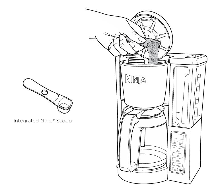 This-image-shows-how-to-add-coffee-grounds-into-Ninja-ce200-series-brewer-with-the-help-of-Ninja-Smart-Scoop-img