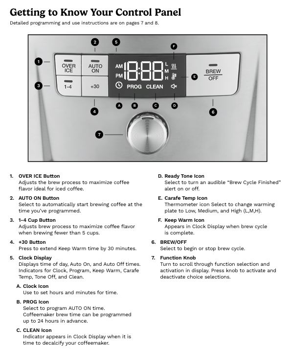 Cruisinart-dcc-3500ss-coffee-maker-control-panel-usage-and-features