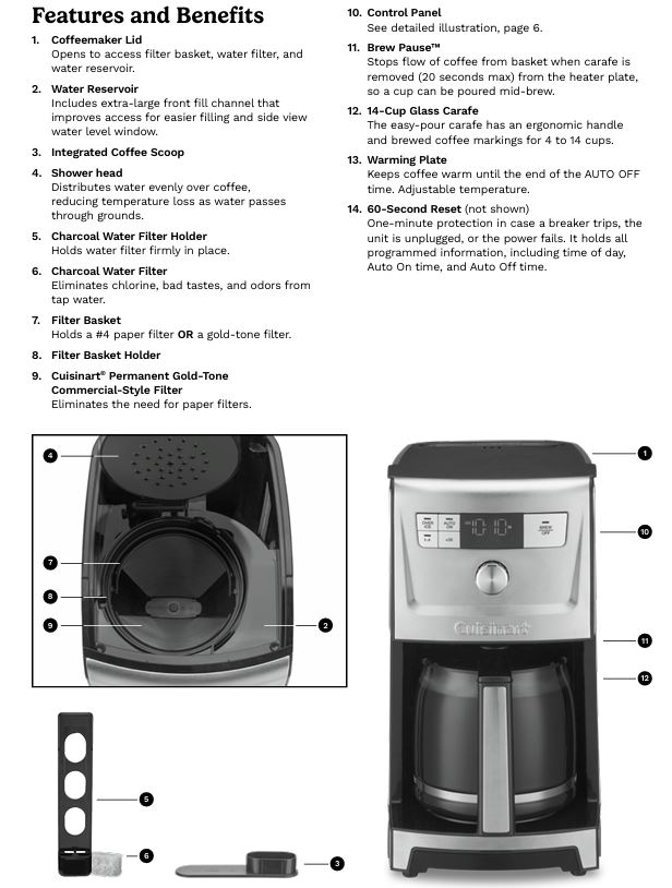 Cruisinart-dcc-3500ss-coffee-maker-parts-accessories-features