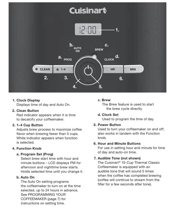 Cuisinart-dcc-1170BKNAS-thermal-classic-programmable-coffeemaker-control-panel-features