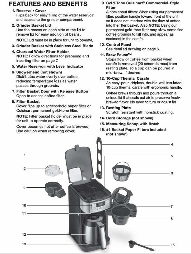Cuisinart-dgb-450nas-grind-&-brew-automatic-thermal-coffee-maker-parts-accessories-features
