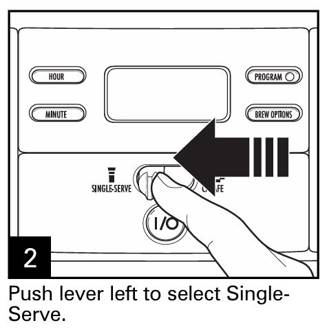 Hamilton-beach-49980RG-selecting-single-serve-option
