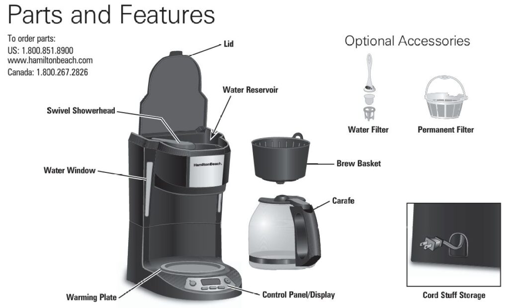 Hamilton-Beach-49615-coffee-maker-parts-accessories-and-features-img