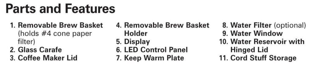 Hamilton-beach-46221G-coffee-maker-parts-accessories-features-1
