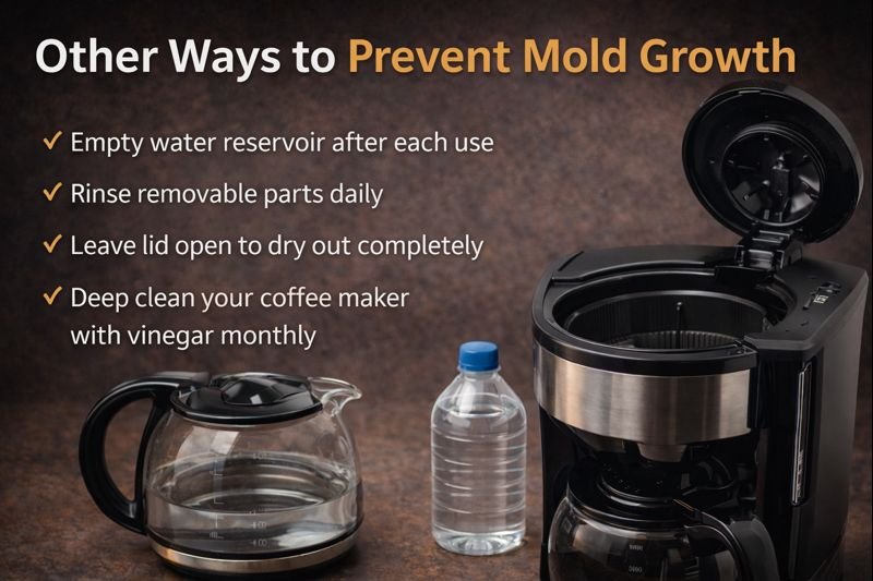 ways to prevent mold growth in coffee brewing machines
