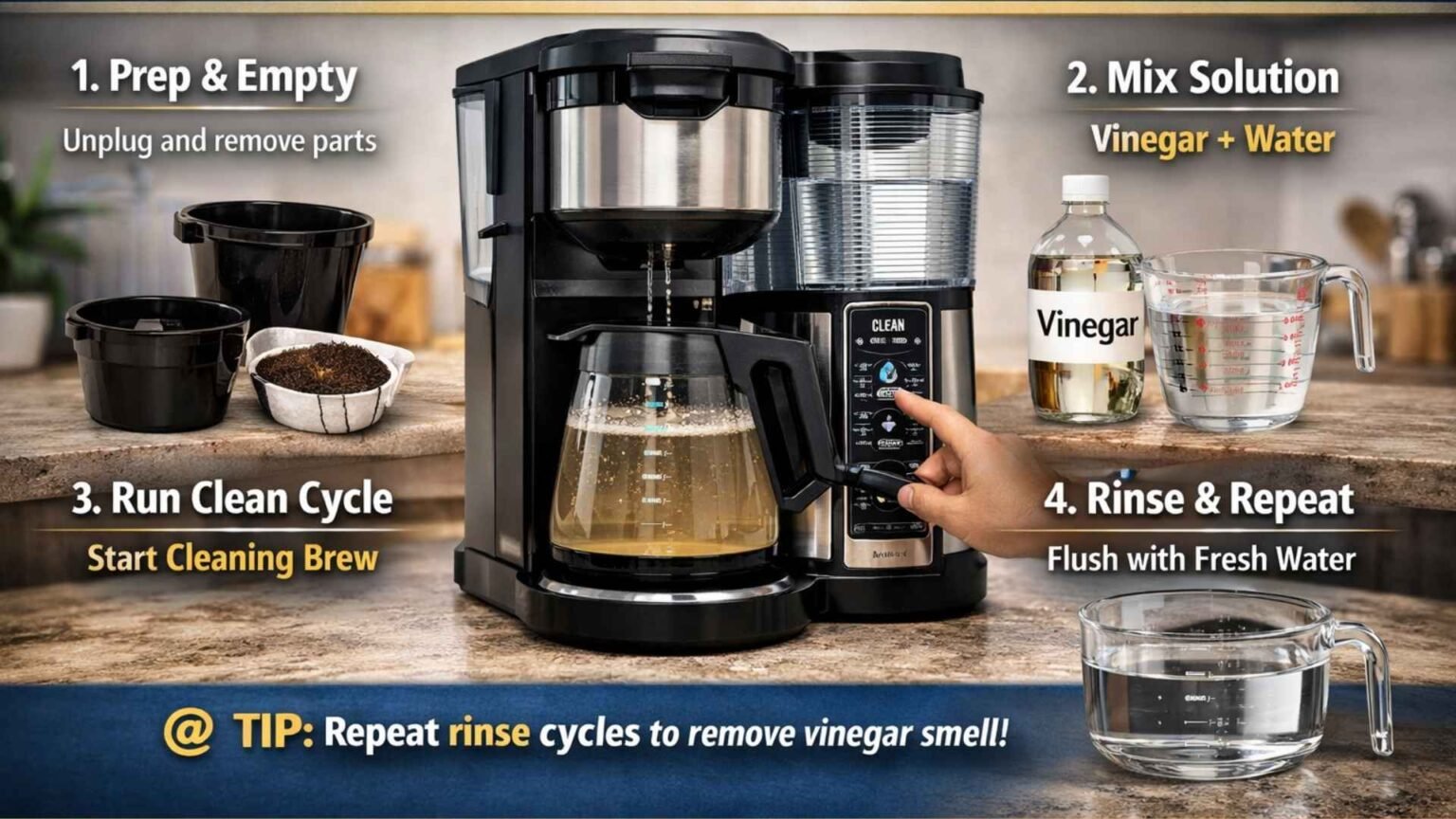 How to Clean Ninja Coffee Maker with Vinegar | Full Guide