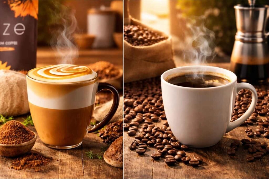 taste-and-drinking-experience-of-Ryze-mushroom-coffee-and-Regular-coffee-image